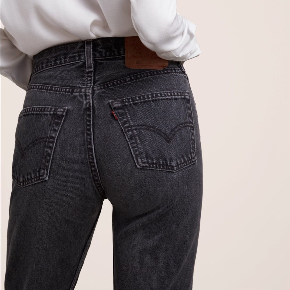 Black original high waisted Levi's jeans